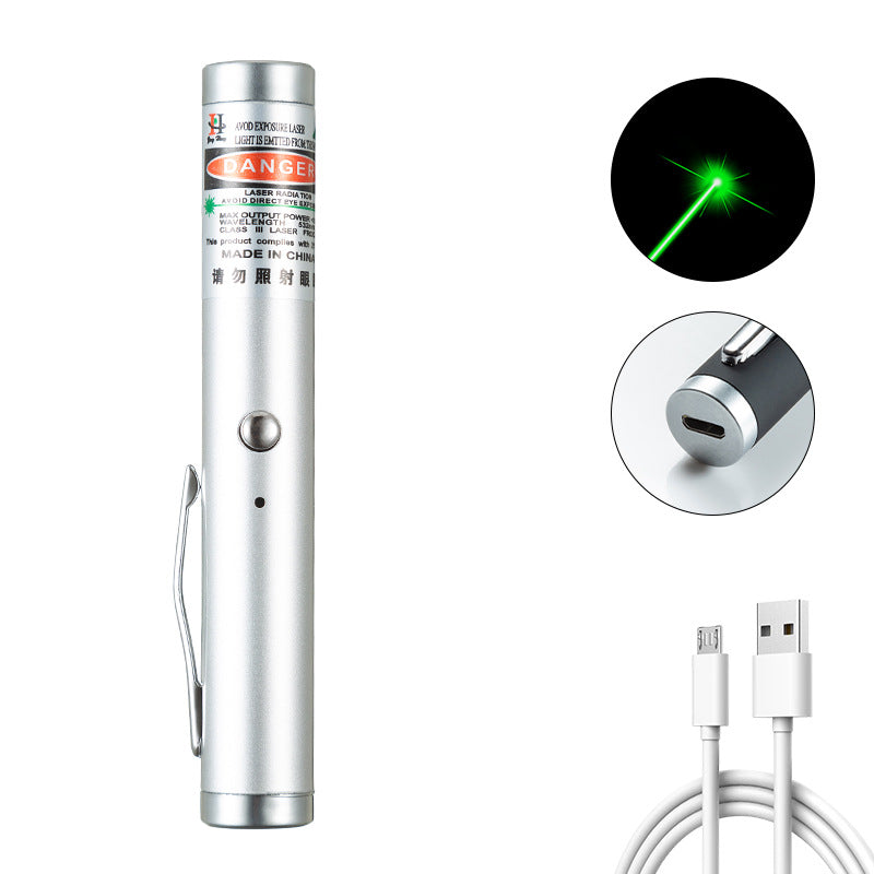 2-in-1 Detachable Mini Green Laser Pointer with Portable Lamp Holder, Visible Focus for Hunting, Teaching, and Presentations