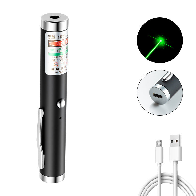 2-in-1 Detachable Mini Green Laser Pointer with Portable Lamp Holder, Visible Focus for Hunting, Teaching, and Presentations