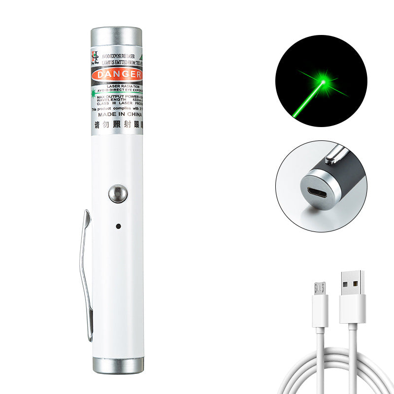 2-in-1 Detachable Mini Green Laser Pointer with Portable Lamp Holder, Visible Focus for Hunting, Teaching, and Presentations